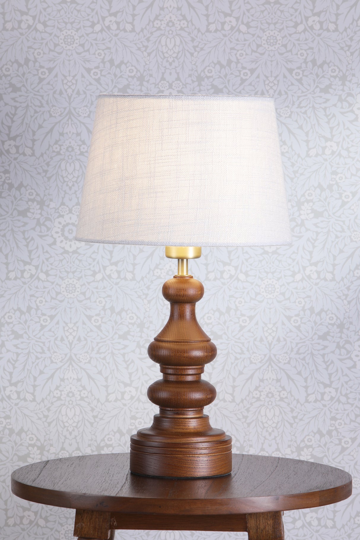 Laura Ashley Millbrook Table Lamp Dark Wood and Industrial Brass Base Only