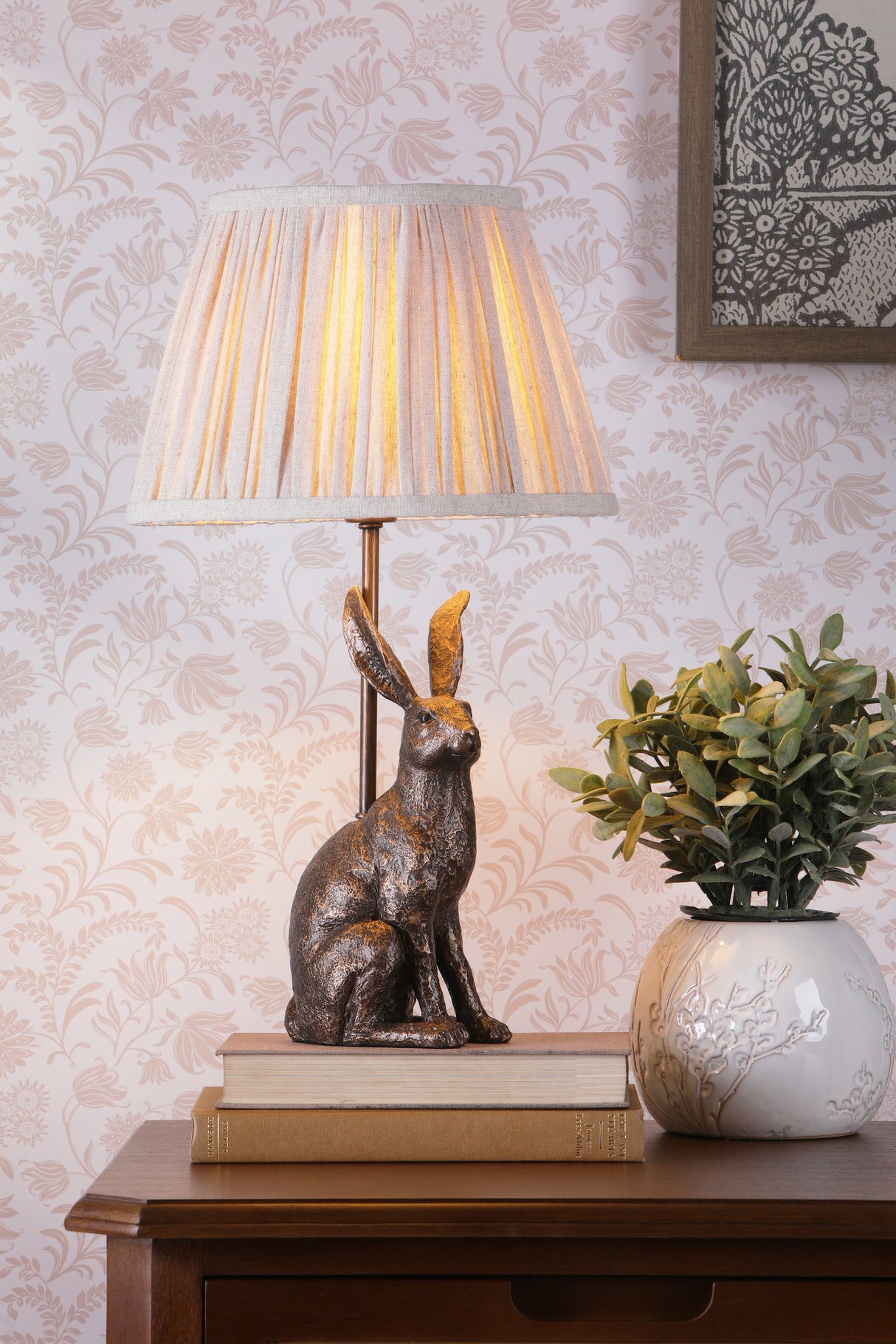 Laura Ashley Hare Table Lamp Antique Bronze With Shade