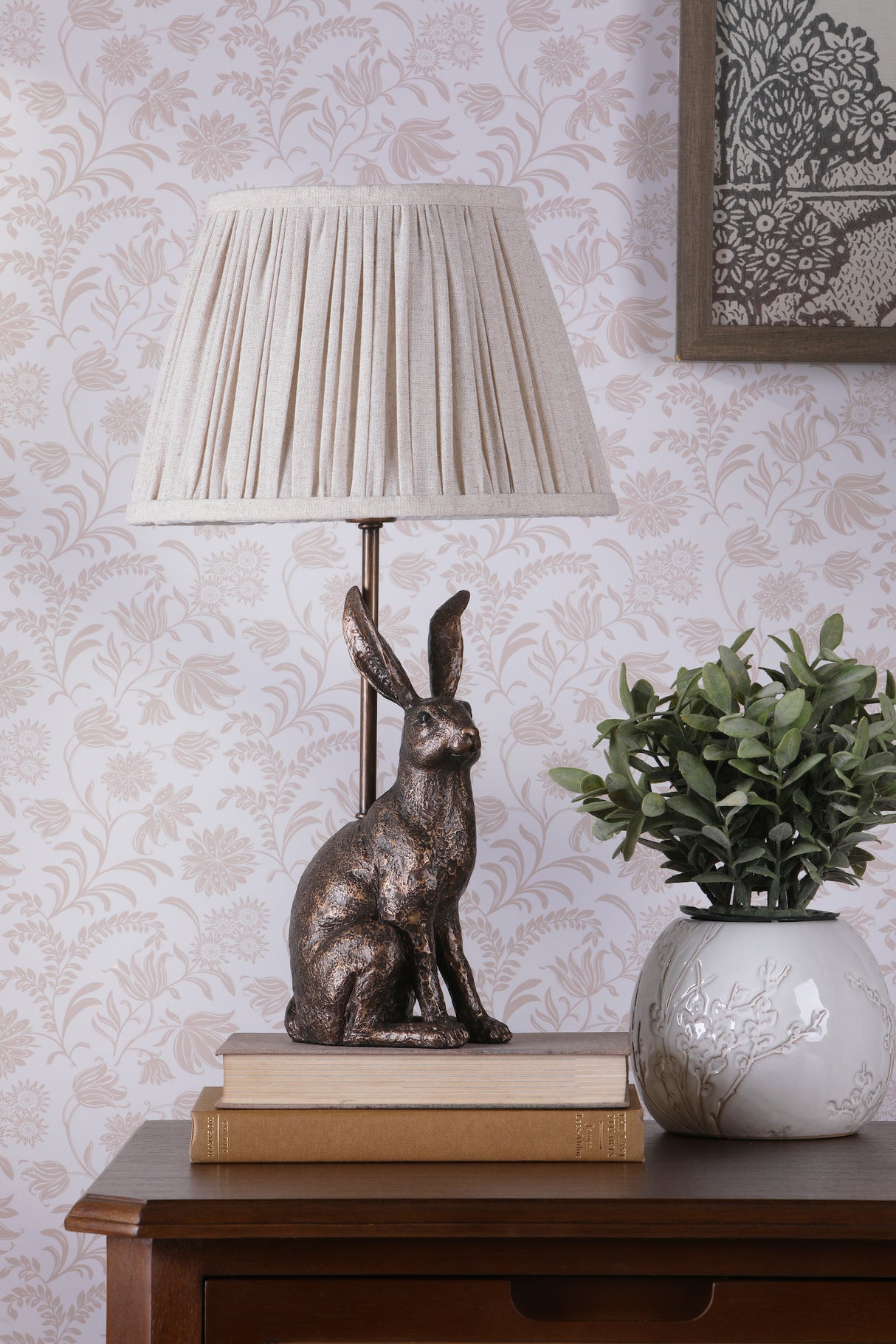 Laura Ashley Hare Table Lamp Antique Bronze With Shade