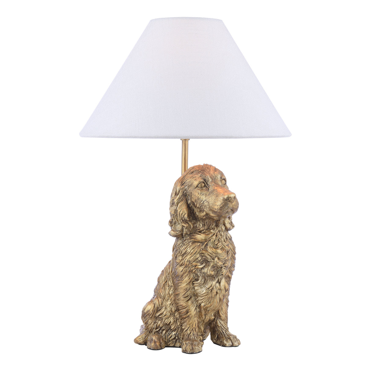 Laura Ashley Cocker Spaniel Table Lamp Antique Gold With Shade
