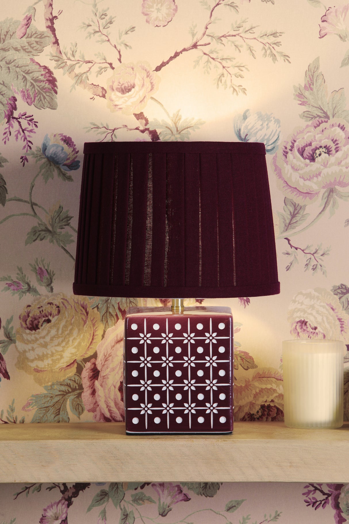 Laura Ashley Claudina Table Lamp Purple With Shade