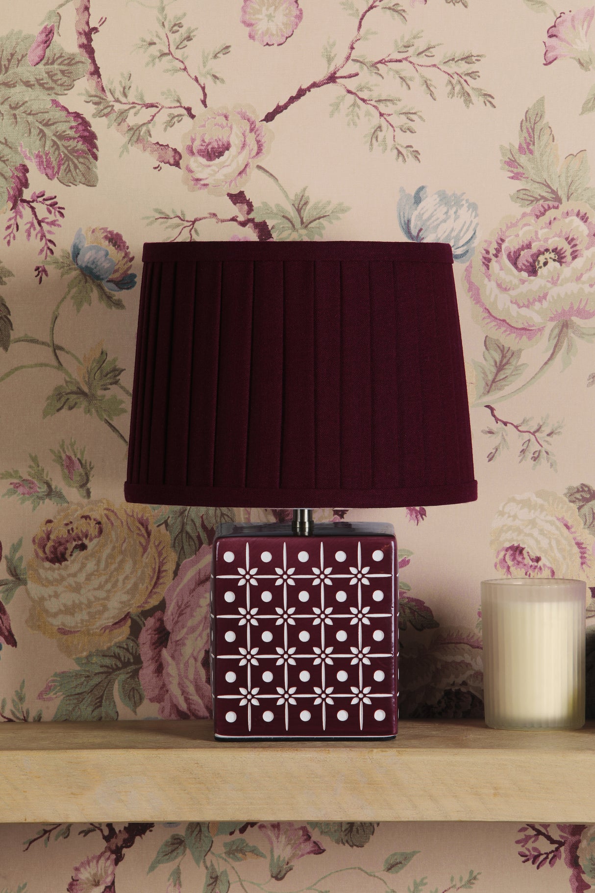 Laura Ashley Claudina Table Lamp Purple With Shade