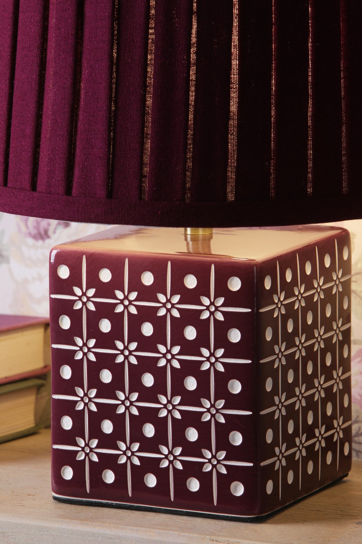 Laura Ashley Claudina Table Lamp Purple With Shade