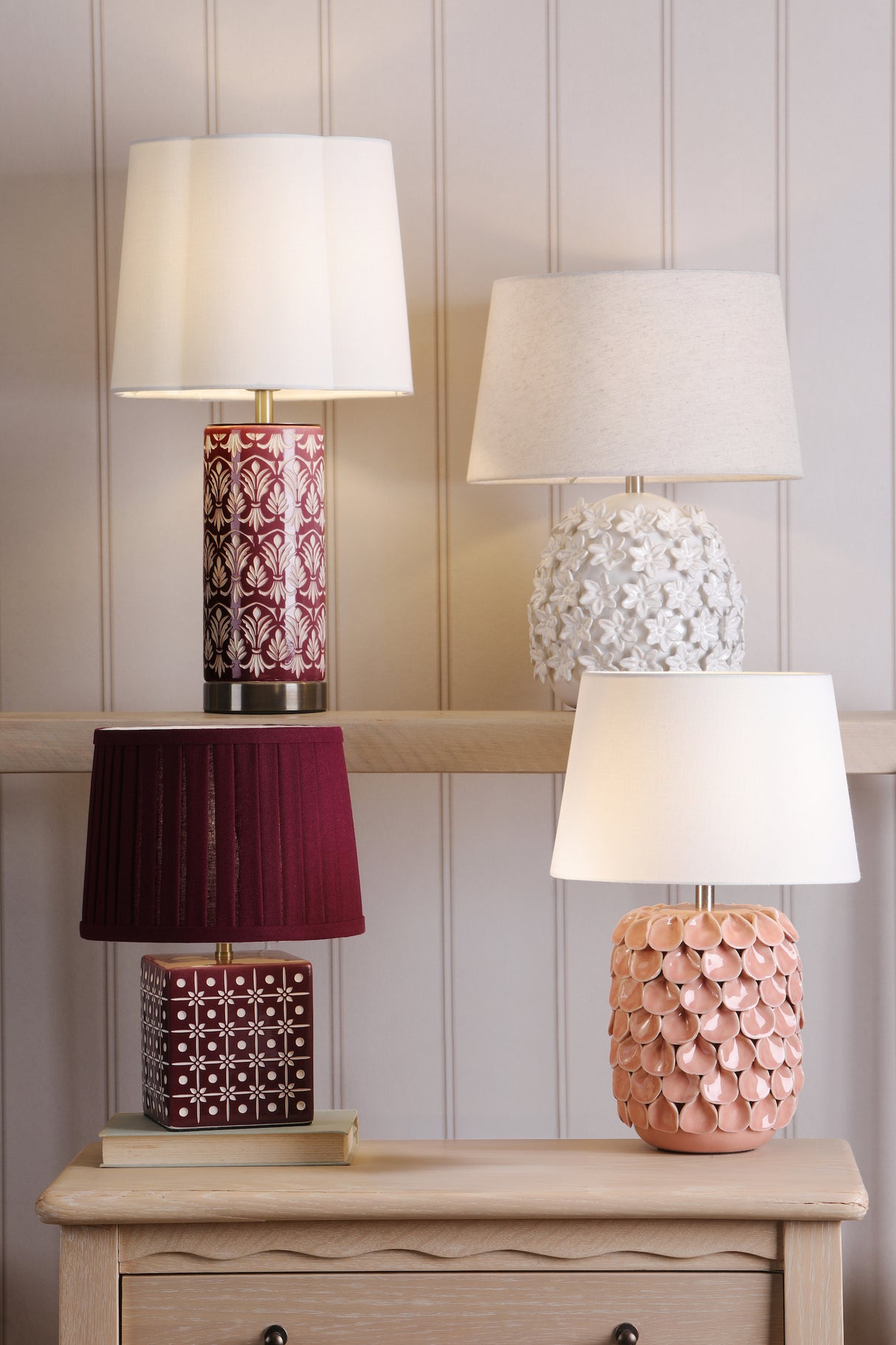 Laura Ashley Claudina Table Lamp Purple With Shade