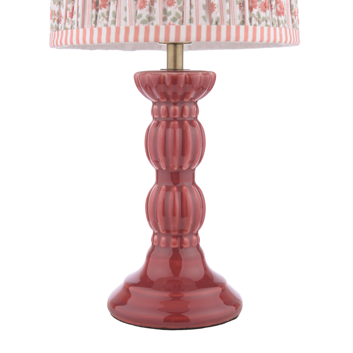 Laura Ashley Kelbrook Table Lamp Red and Matt Antique Brass With Shade