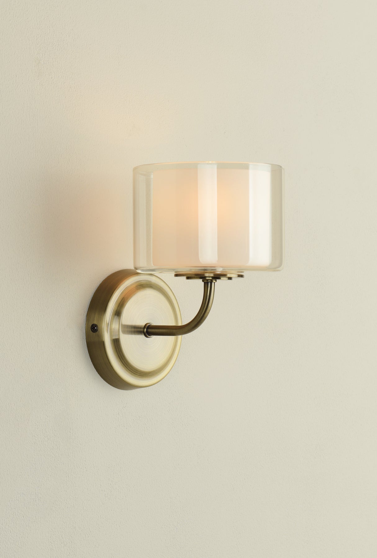 Laura Ashley Southwell Wall Light Antique Brass and Opal Glass