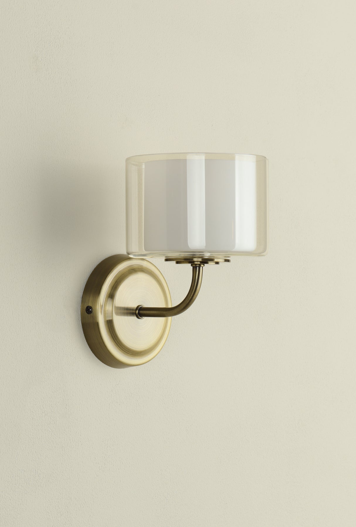 Laura Ashley Southwell Wall Light Antique Brass and Opal Glass