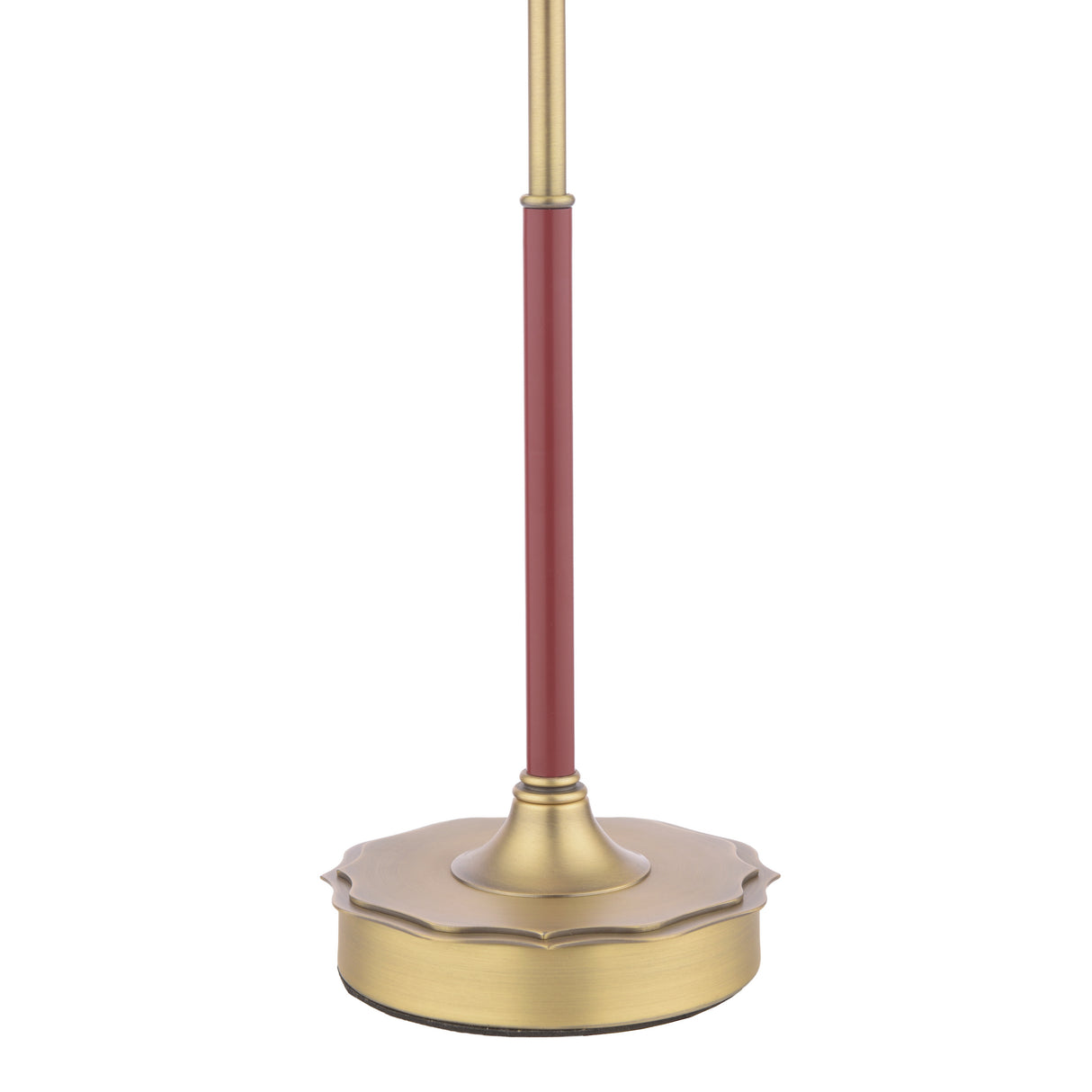 Laura Ashley Denwick Table Lamp Matt Antique Brass and Satin Red With Shade