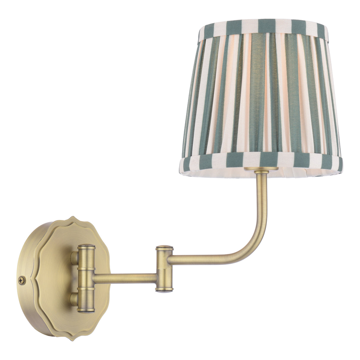 Laura Ashley Denwick Wall Light Matt Antique Brass With Green Shade