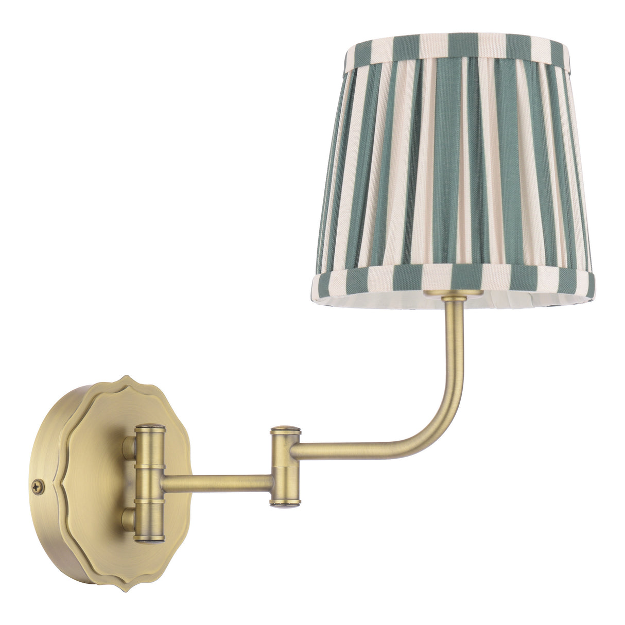 Laura Ashley Denwick Wall Light Matt Antique Brass With Green Shade