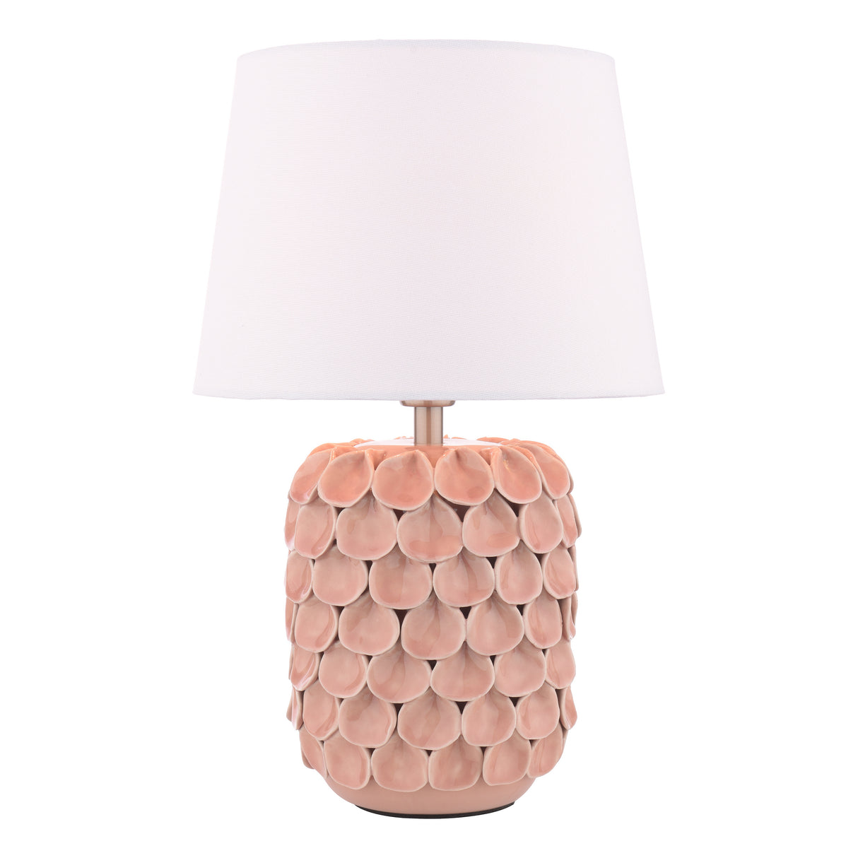 Laura Ashley Marwick Table Lamp Pink and Brushed Silver With Shade
