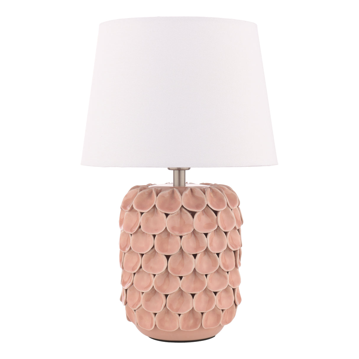 Laura Ashley Marwick Table Lamp Pink and Brushed Silver With Shade