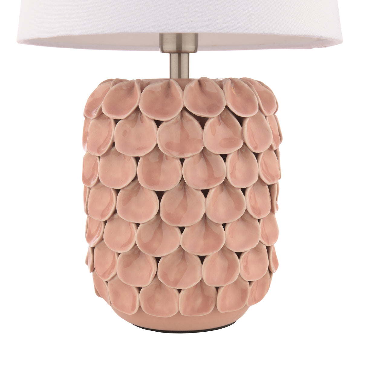 Laura Ashley Marwick Table Lamp Pink and Brushed Silver With Shade