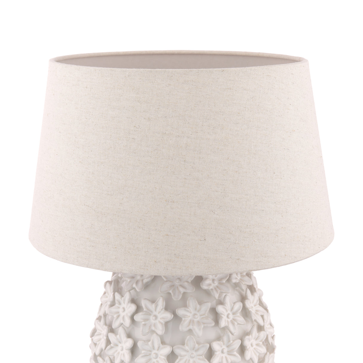 Laura Ashley Ingham Table Lamp White and Brushed Silver With Shade