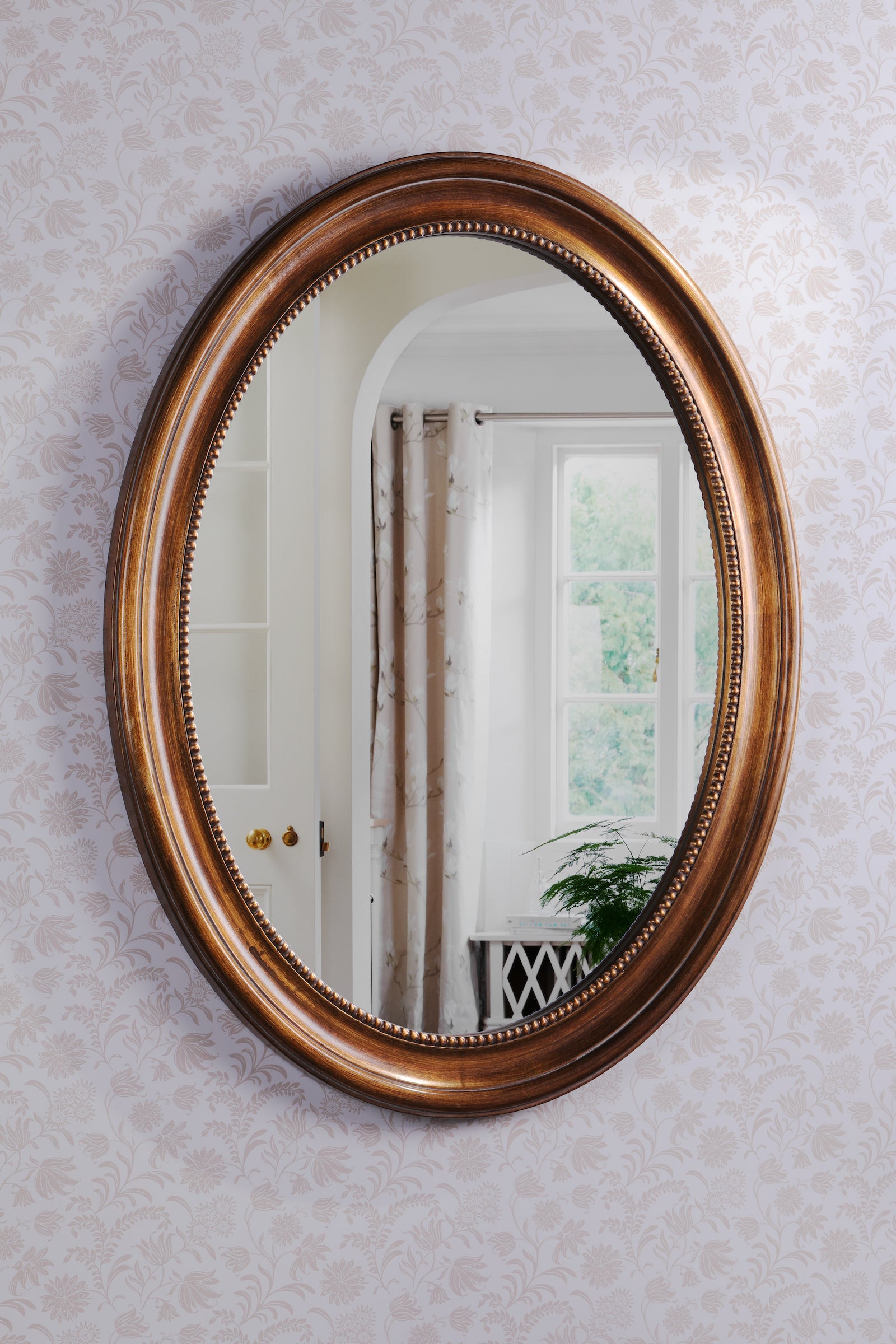 Oval 楕円形 鏡 (Laura Ashleyスタイル合う) Laura Ashley Fennor Oval Mirror Brown 90x70cm – Amos Lighting + Home