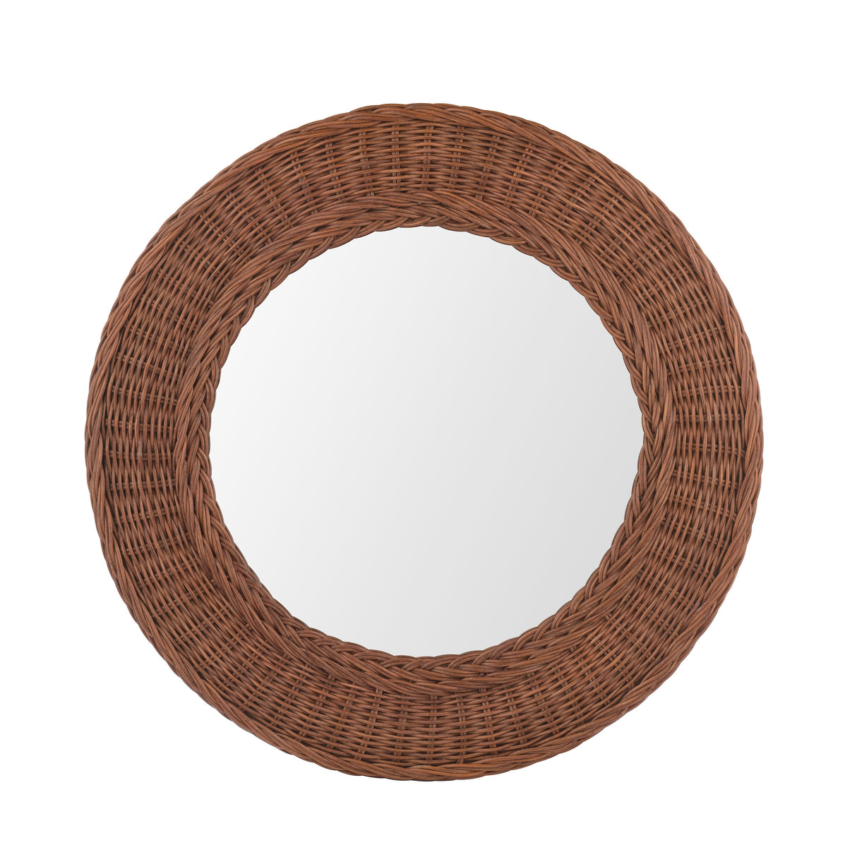 Laura Ashley Cait Round Mirror Natural Walnut 60cm