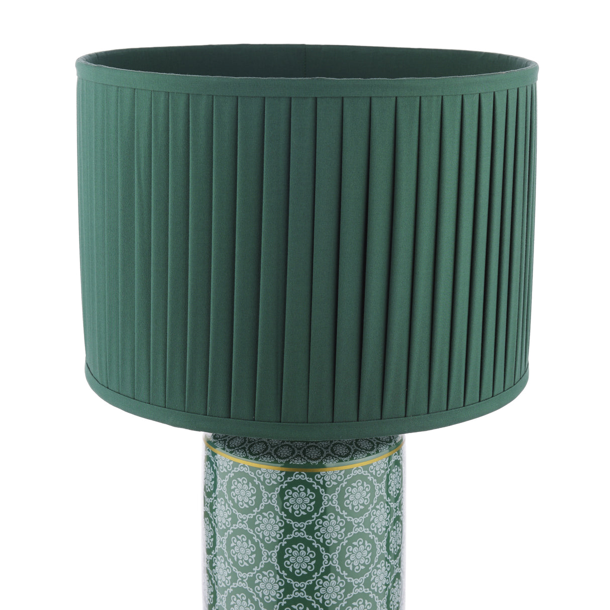 Laura Ashley Knipton Table Lamp Green Ceramic and Antique Brass With Shade