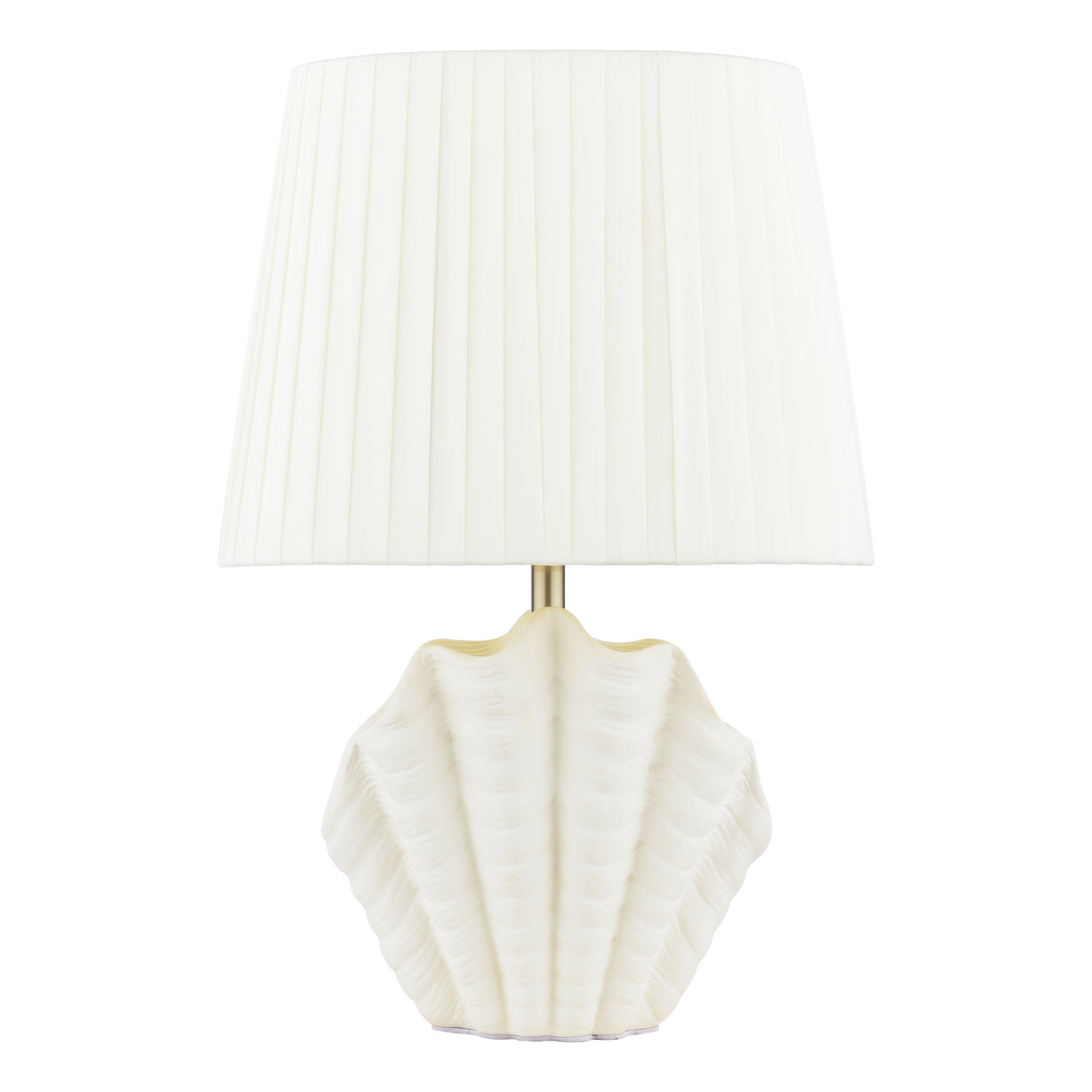 Laura Ashley Shell Table Lamp White Ceramic and Satin Chrome With Shade