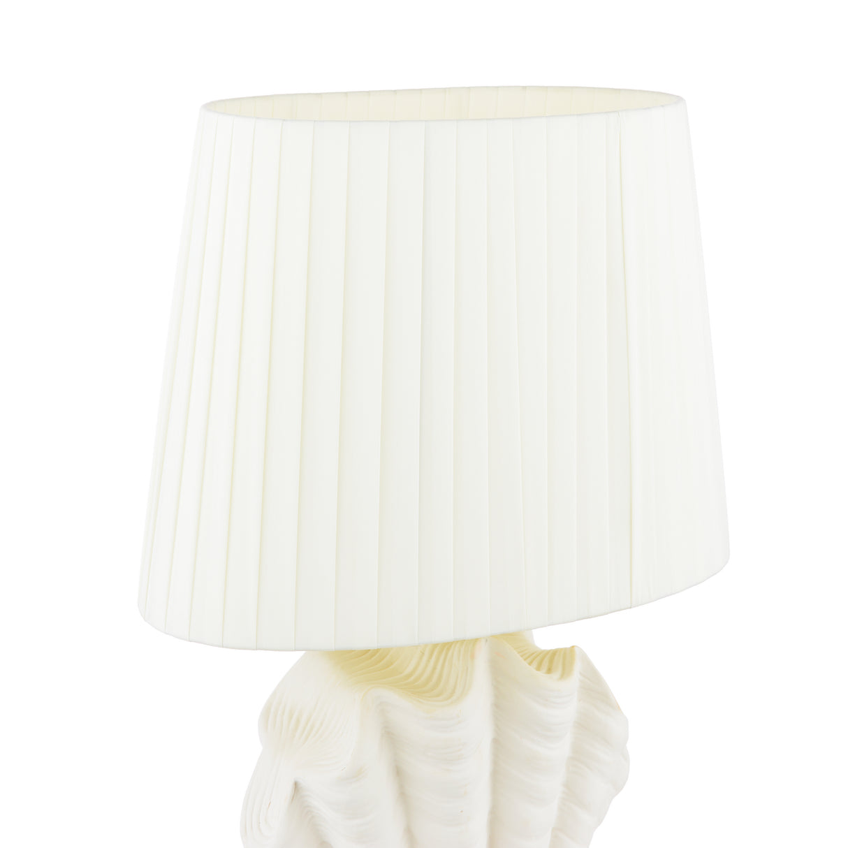 Laura Ashley Shell Table Lamp White Ceramic and Satin Chrome With Shade