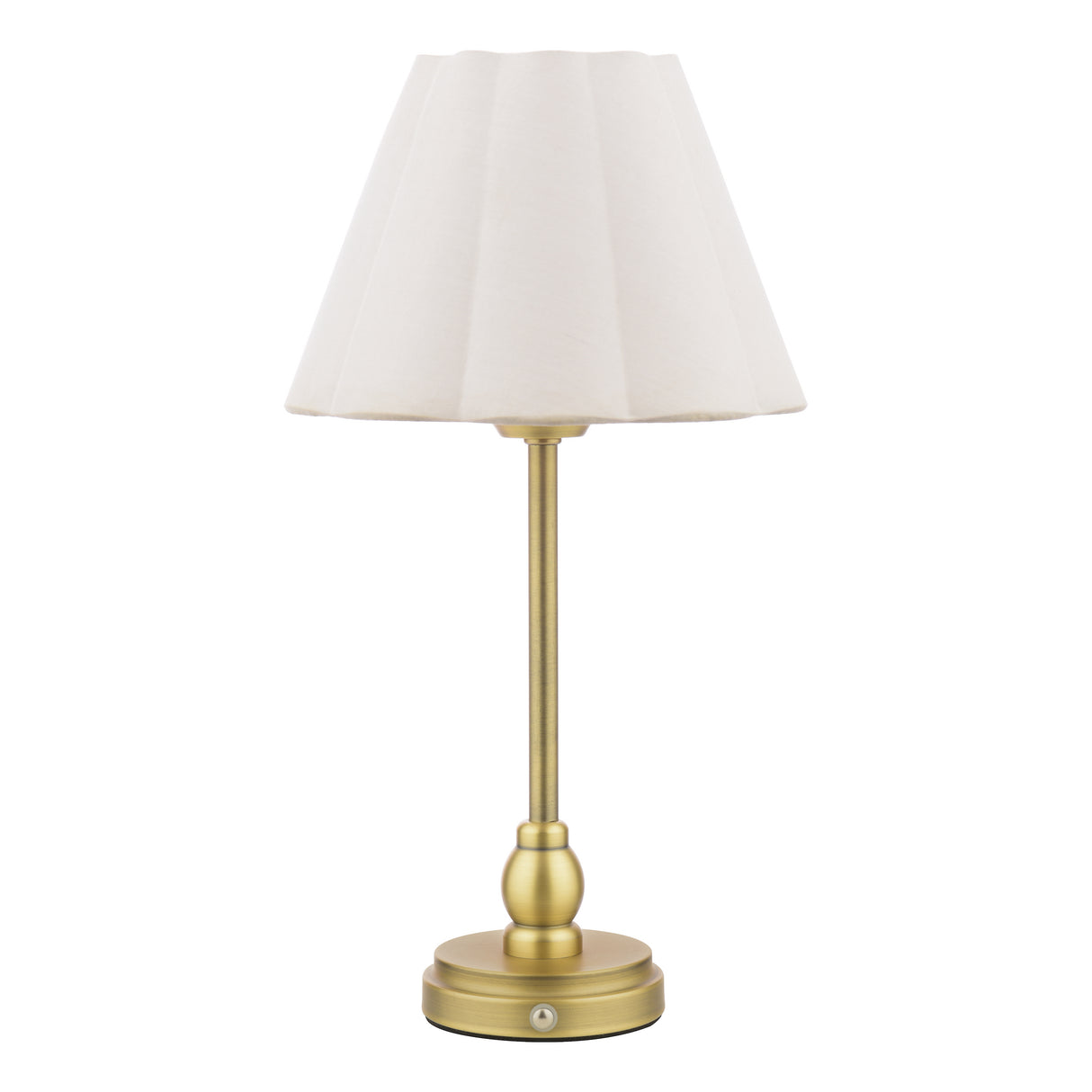 Laura Ashley Erin Rechargeable Table Lamp Matt Antique Brass With Shade LED