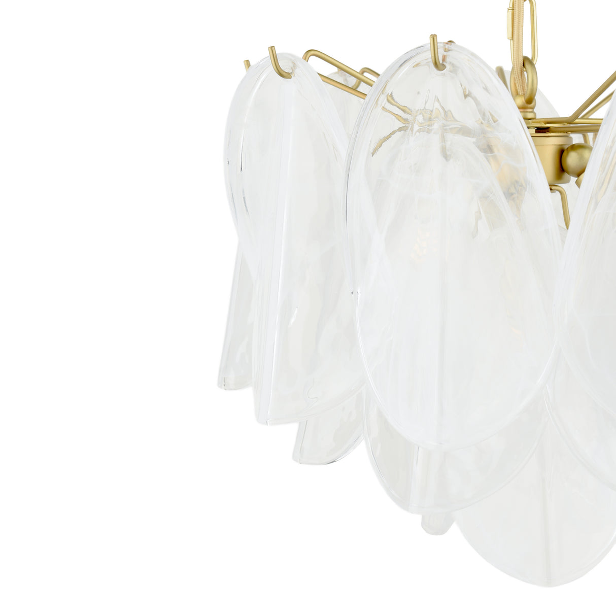 Laura Ashley Stannington 4 Light Pendant Matt Antique Brass and White Glass