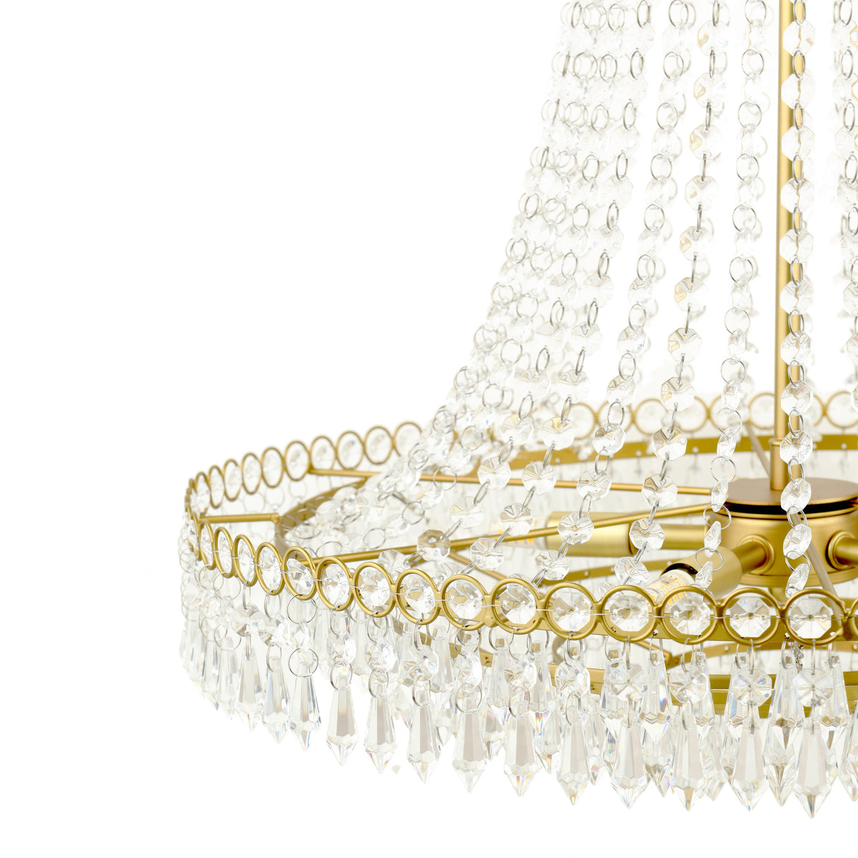 Laura Ashley Enid 5 Light Grande Chandelier Glass and Matt Antique Brass