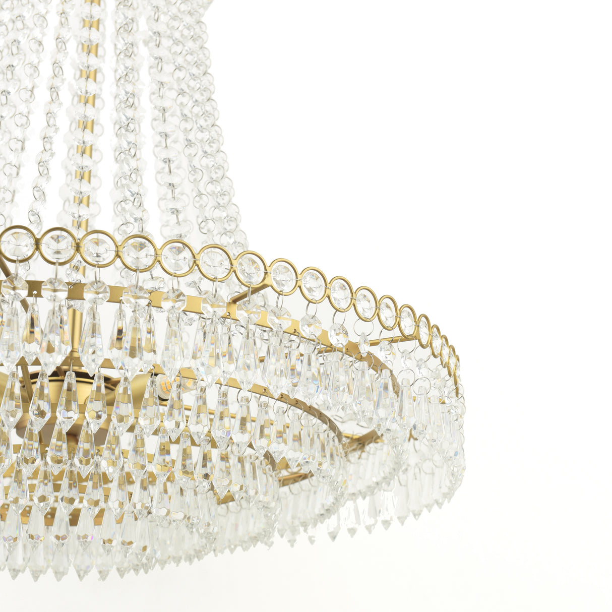 Laura Ashley Enid 5 Light Grande Chandelier Glass and Matt Antique Brass