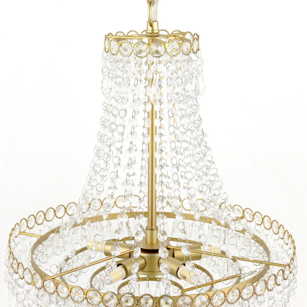 Laura Ashley Enid 5 Light Chandelier Faceted Glass and Matt Antique Brass