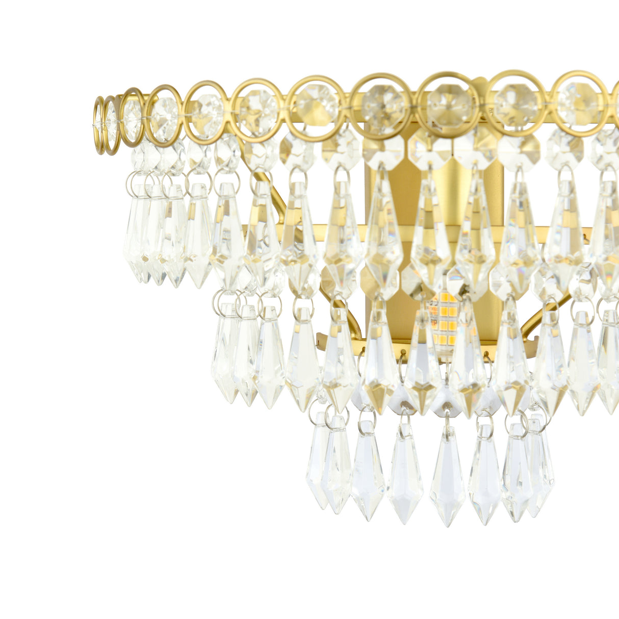 Laura Ashley Enid Wall Light Faceted Glass and Matt Antique Brass