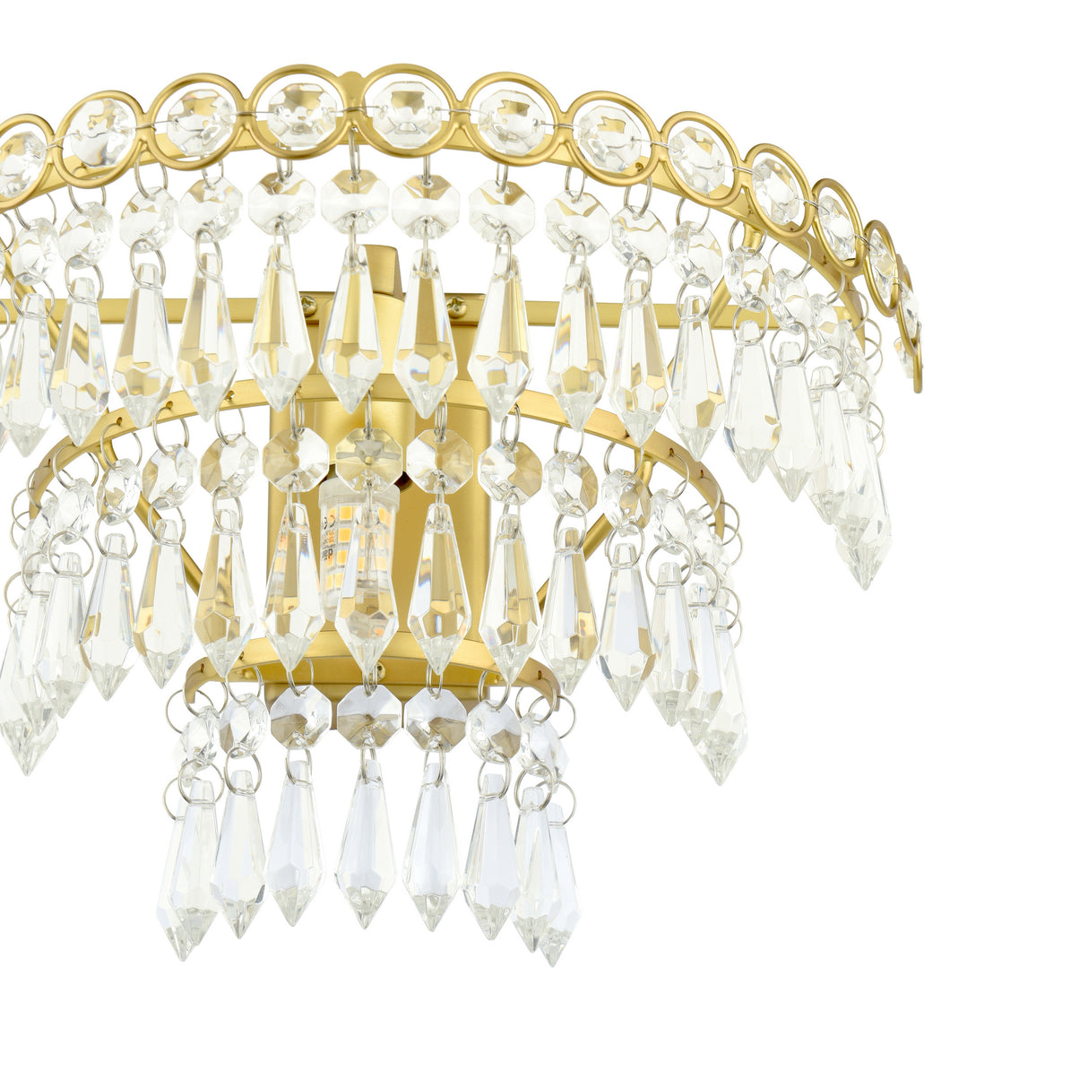 Laura Ashley Enid Wall Light Faceted Glass and Matt Antique Brass