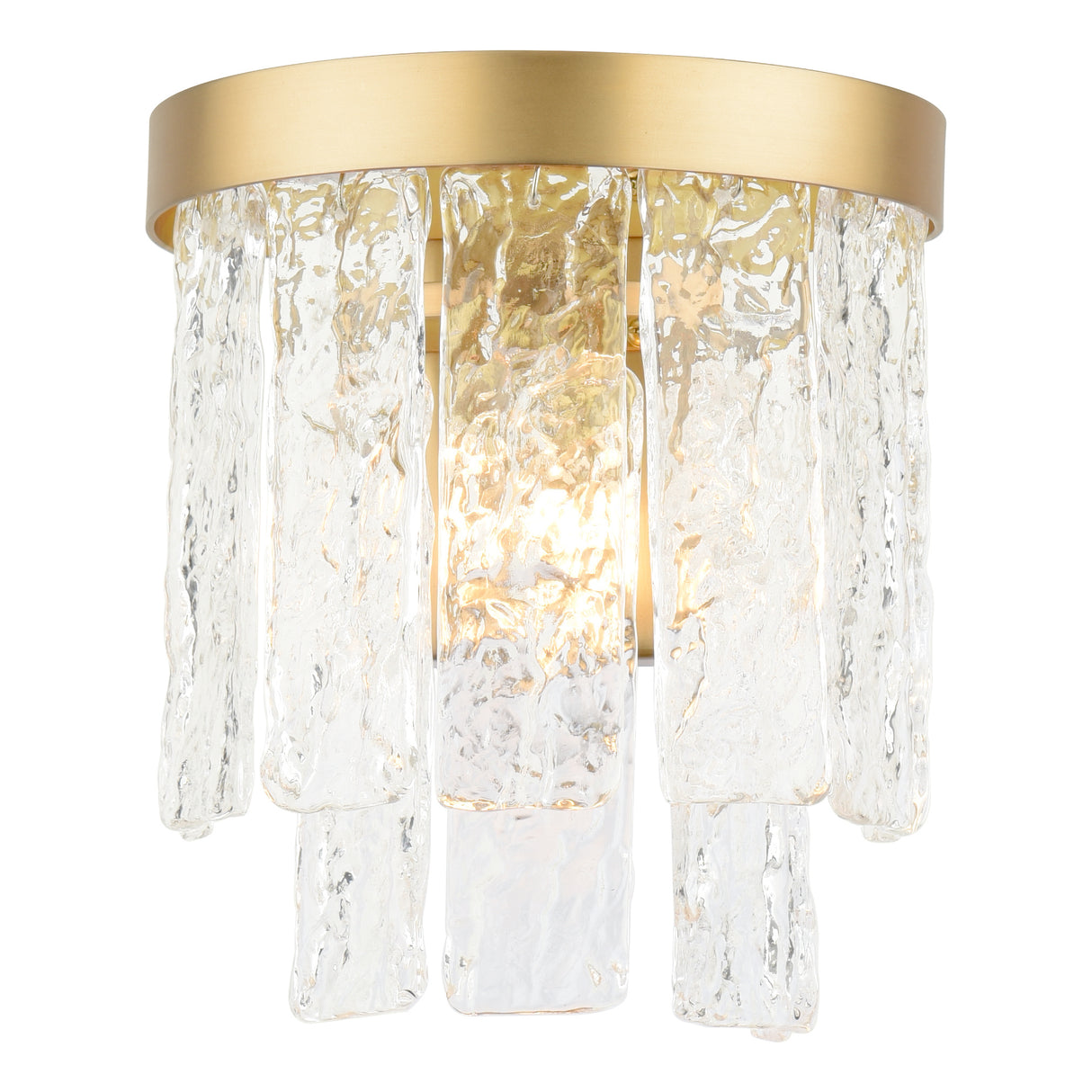 Laura Ashley Durnsford Wall Light Matt Antique Brass and Textured Glass