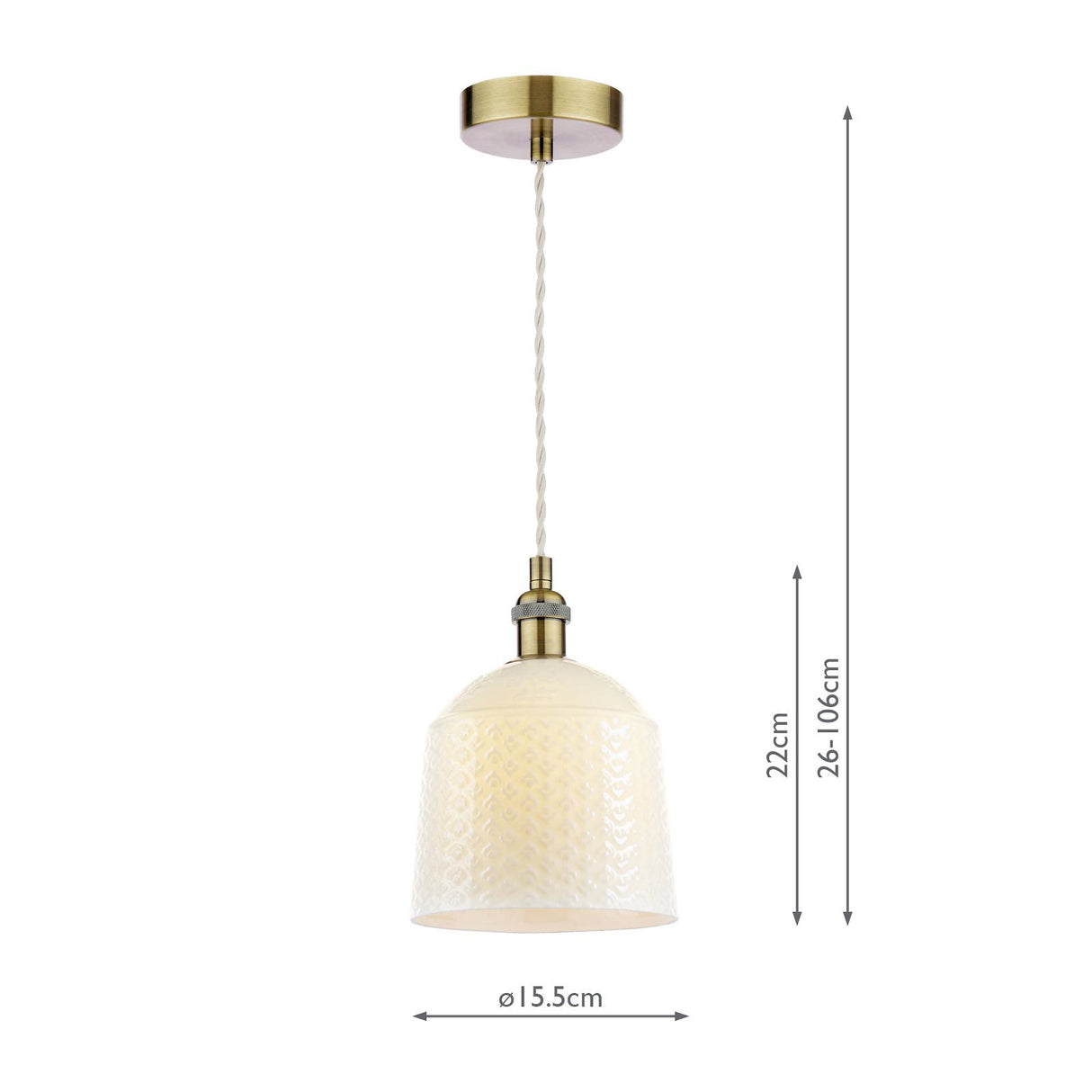 Laura Ashley Porcelain Pendant Cream and Antique Brass