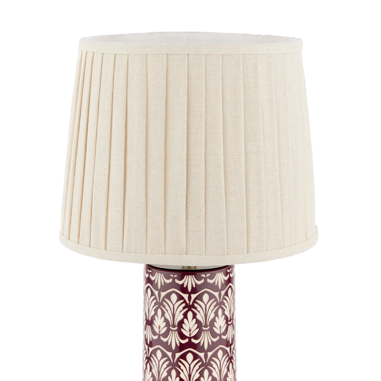 Laura Ashley Medlock Table Lamp Purple Ceramic and Antique Brass With Shade