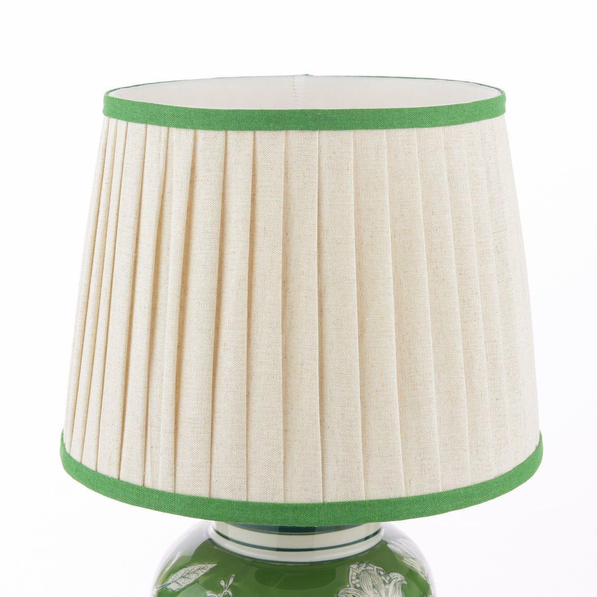 Laura Ashley Colwich Table Lamp Green Ceramic and Antique Brass With Shade