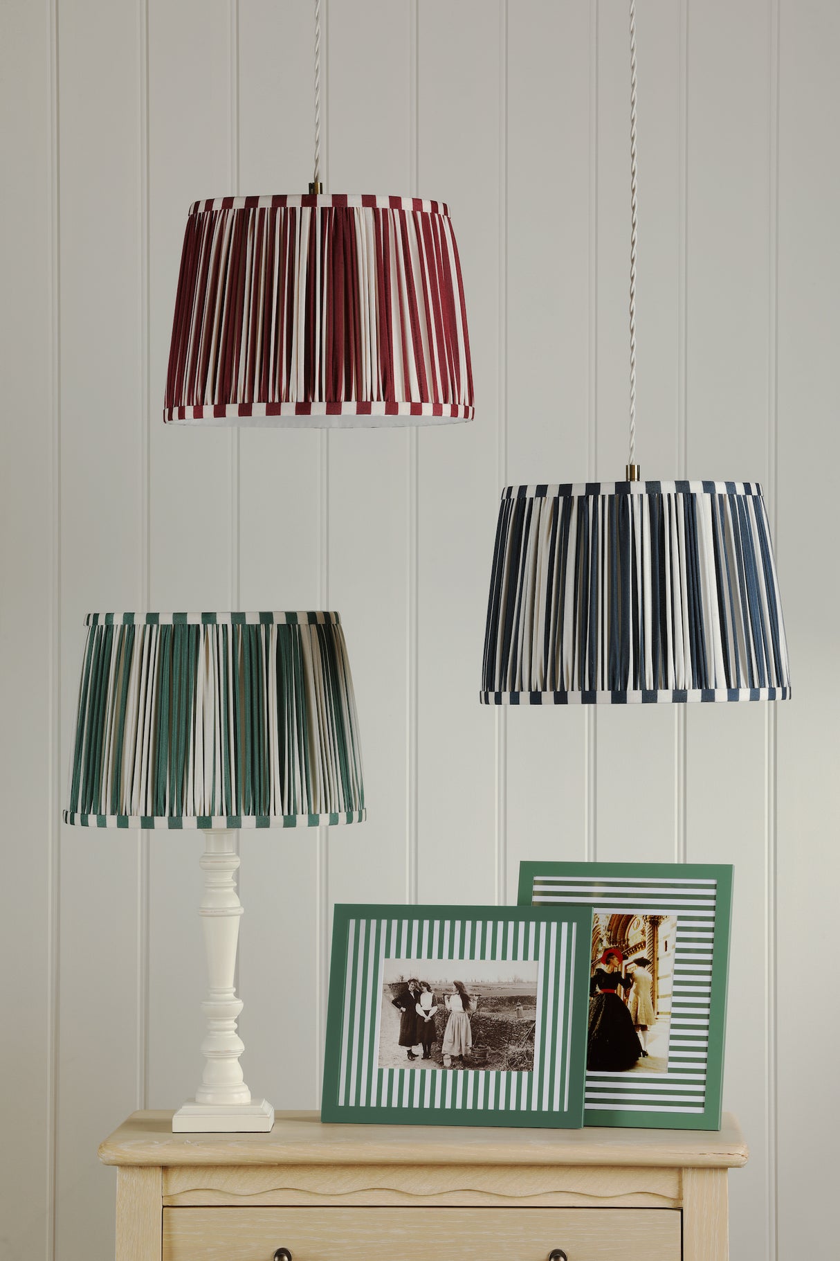 Laura Ashley Denwick Blue Cotton Tapered Drum Shade 30cm/12 inch