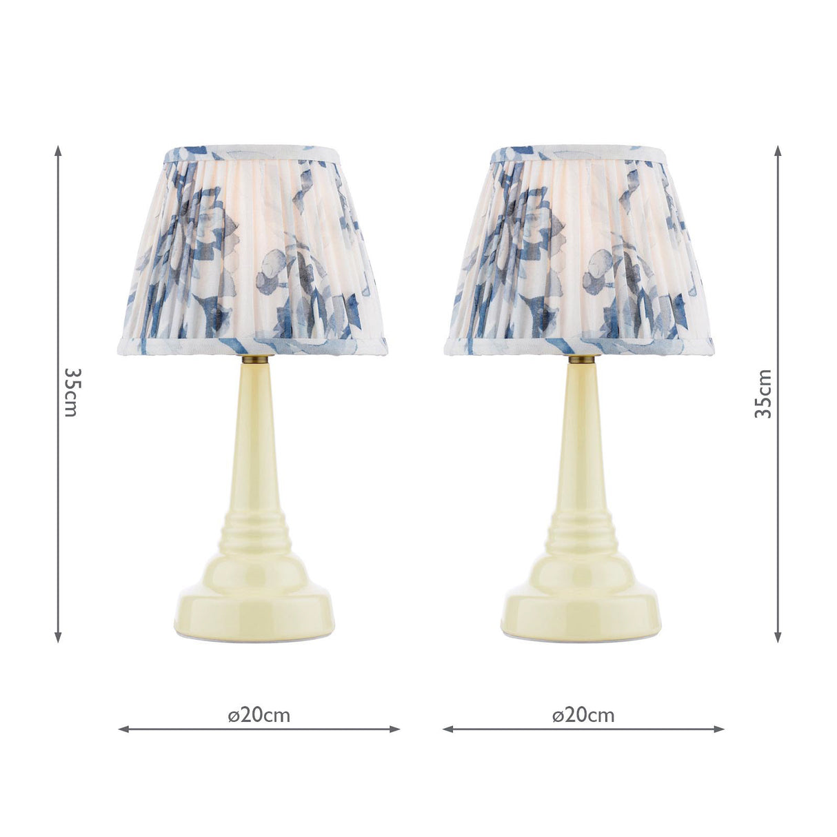 Laura Ashley Adwick Twin Pack Table Lamp Cream Ceramic With Shade