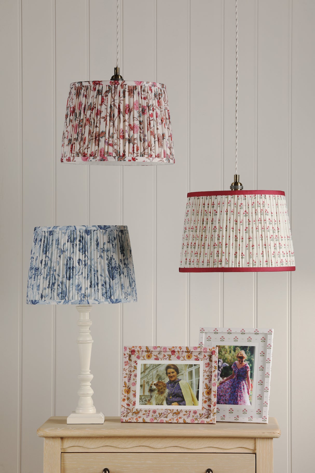 Laura Ashley Lingmell Trail Cream Cotton Tapered Drum Shade 30cm/12 inch