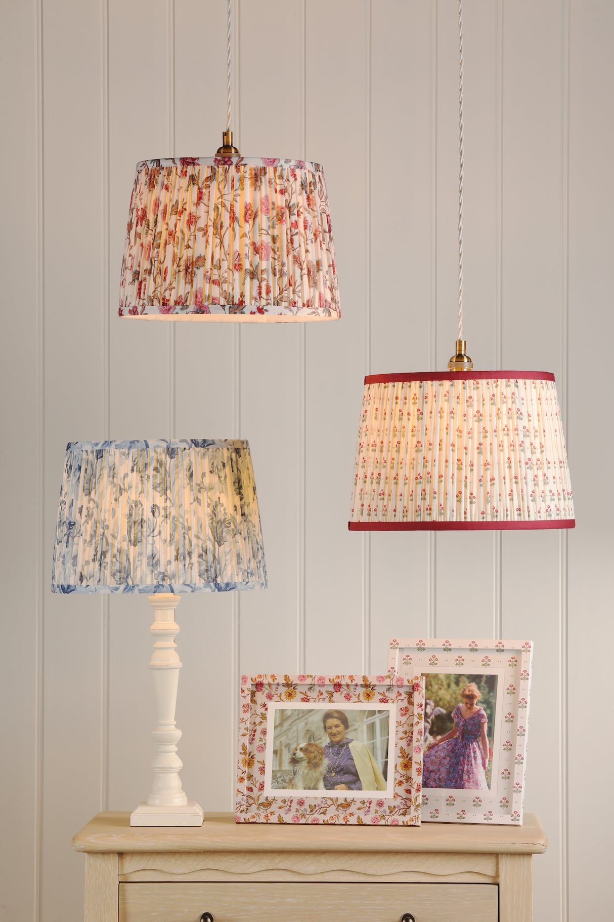 Laura Ashley Adwick Trail Blue Cotton Tapered Drum Shade 30cm/12 inch