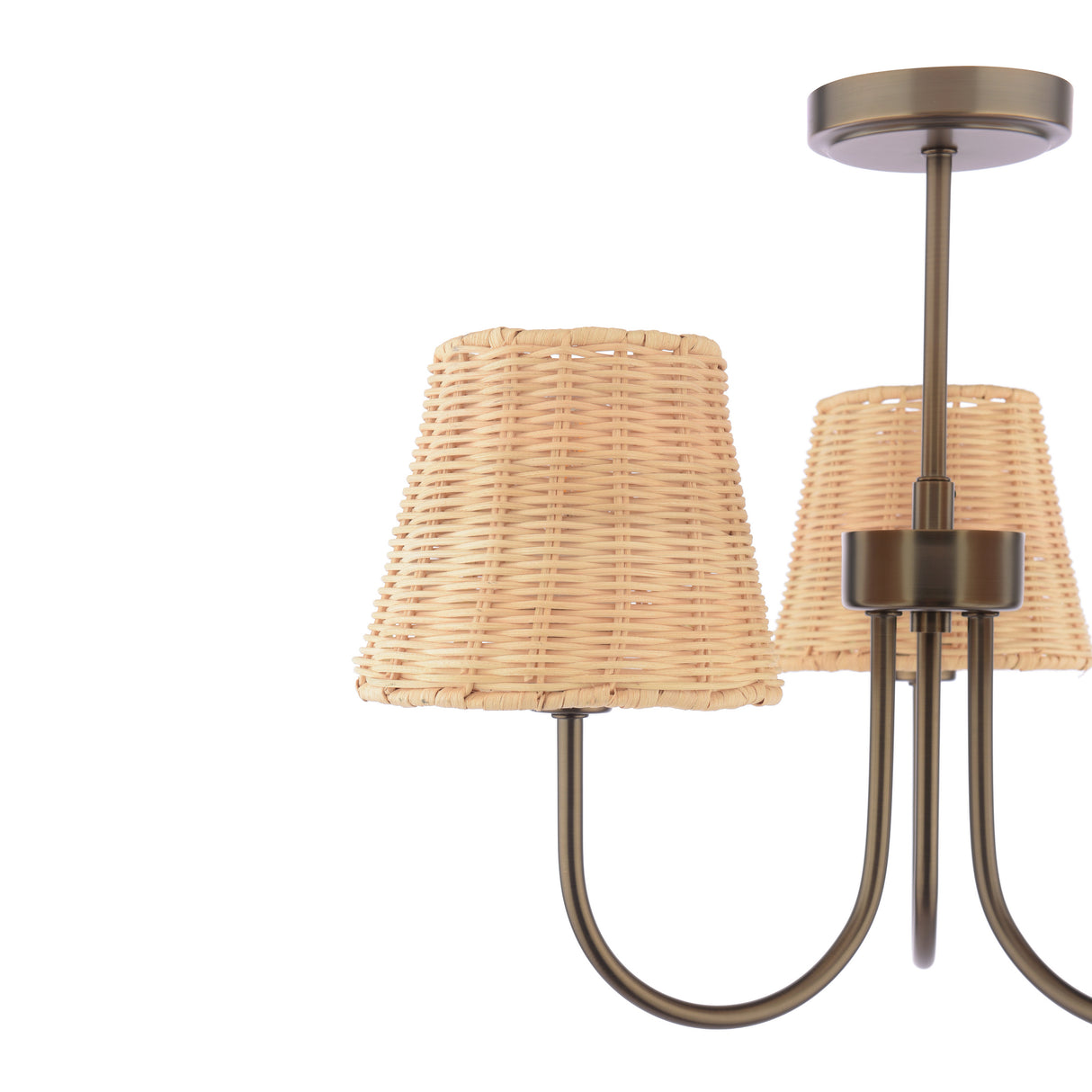 Laura Ashley Hasfield 3 Light Semi-Flush Satin Bronze With Shade