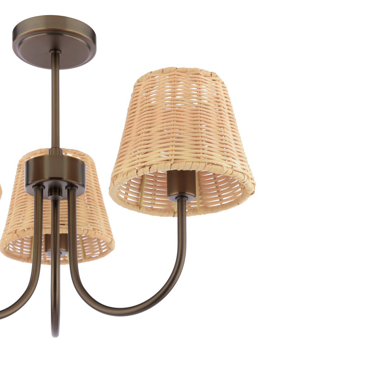 Laura Ashley Hasfield 3 Light Semi-Flush Satin Bronze With Shade