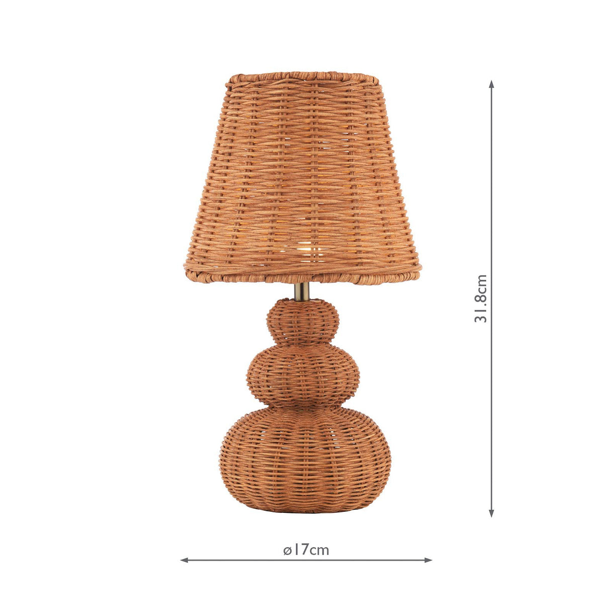 Laura Ashley Hasfield Rechargeable Table Lamp Natural Rattan With Shade LED