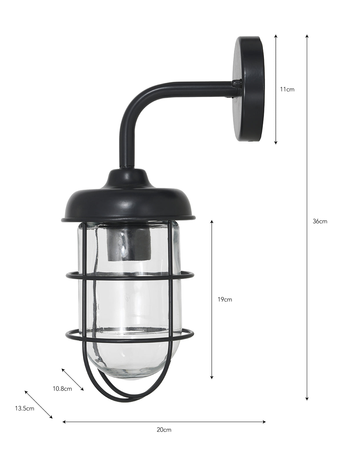 Garden Trading Harbour Wall Light Carbon Black