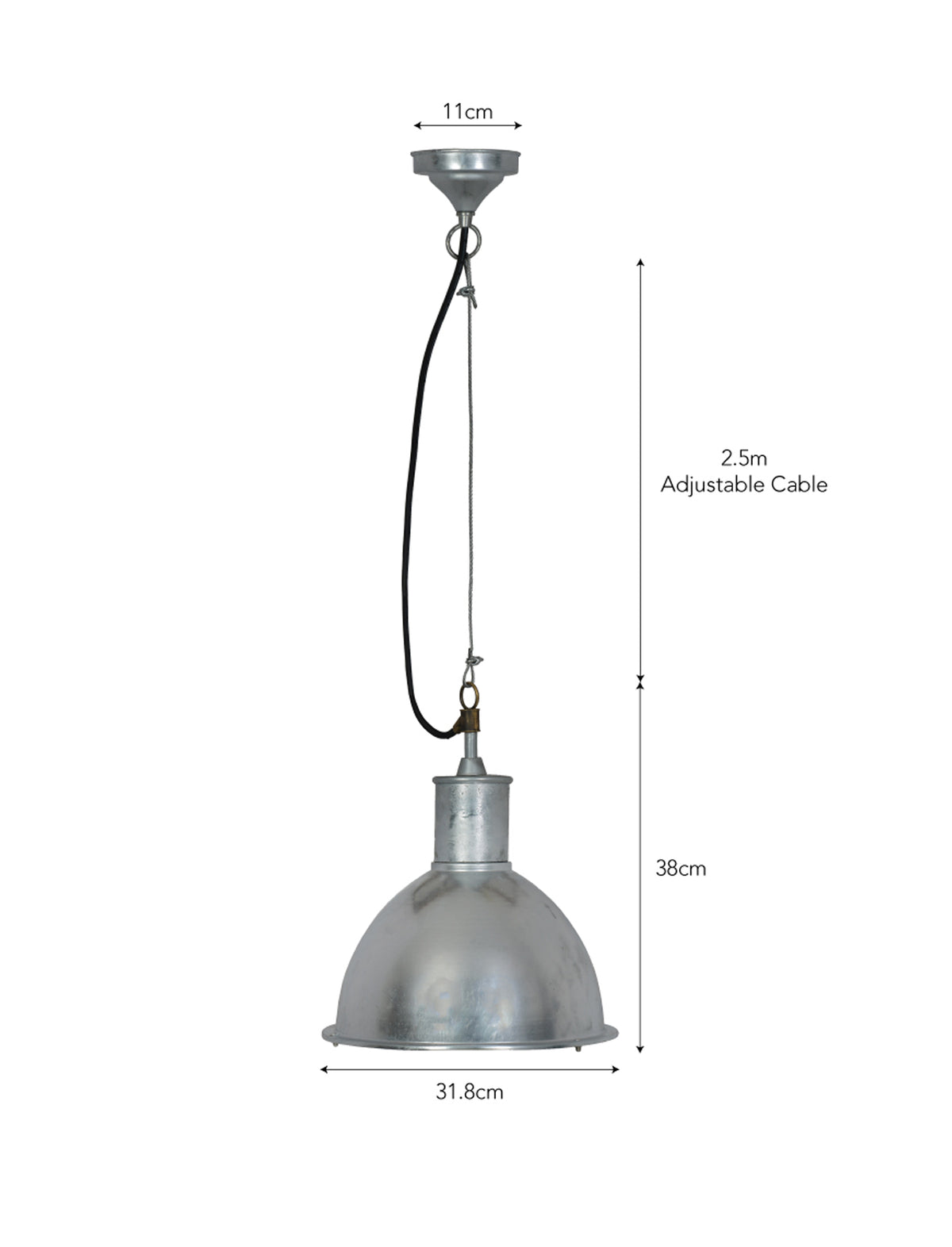 Garden Trading St Ives Bay Outdoor Pendant Light Galvanised Steel