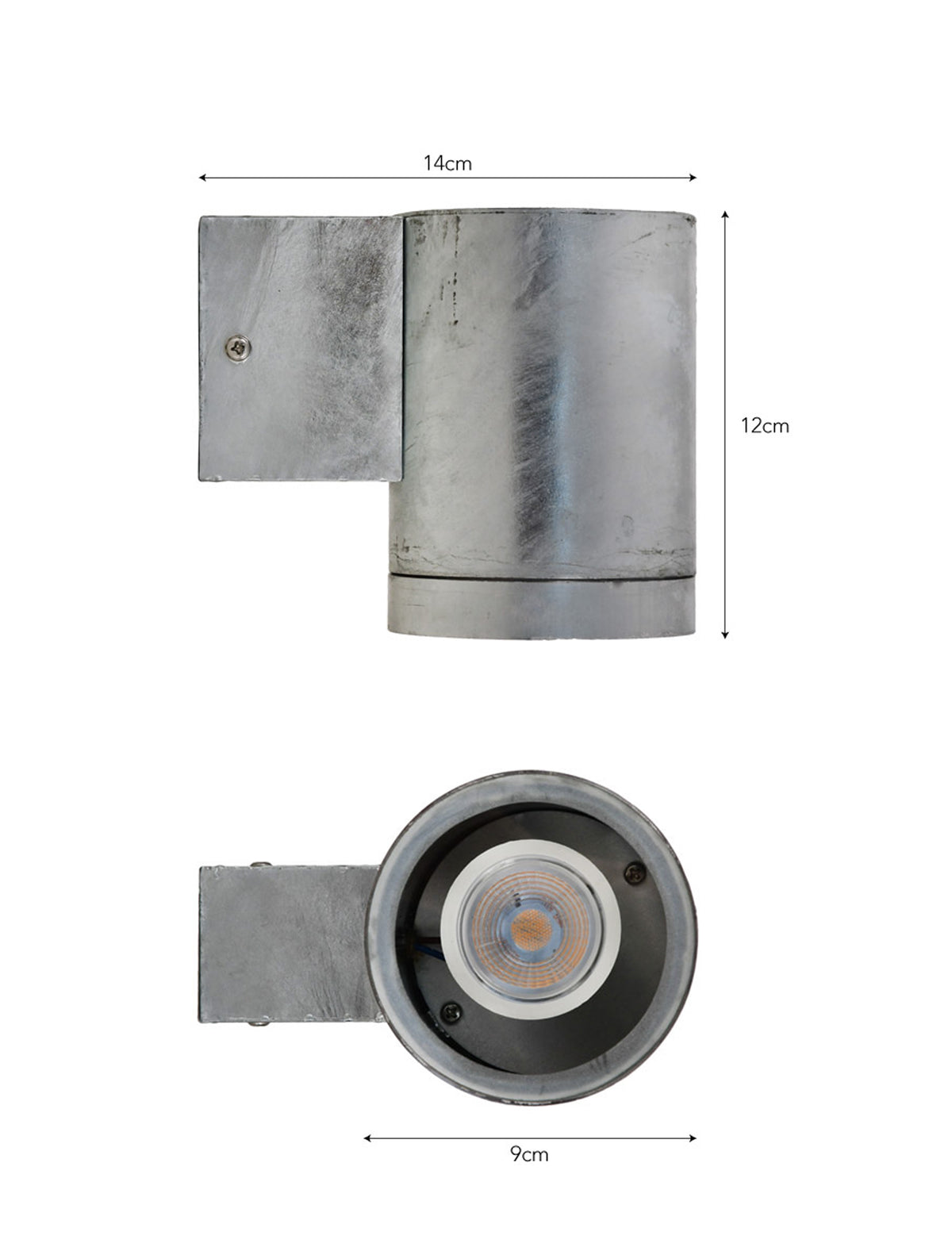 Garden Trading St Ives Down Light - Galvanised Steel, Silver, Large