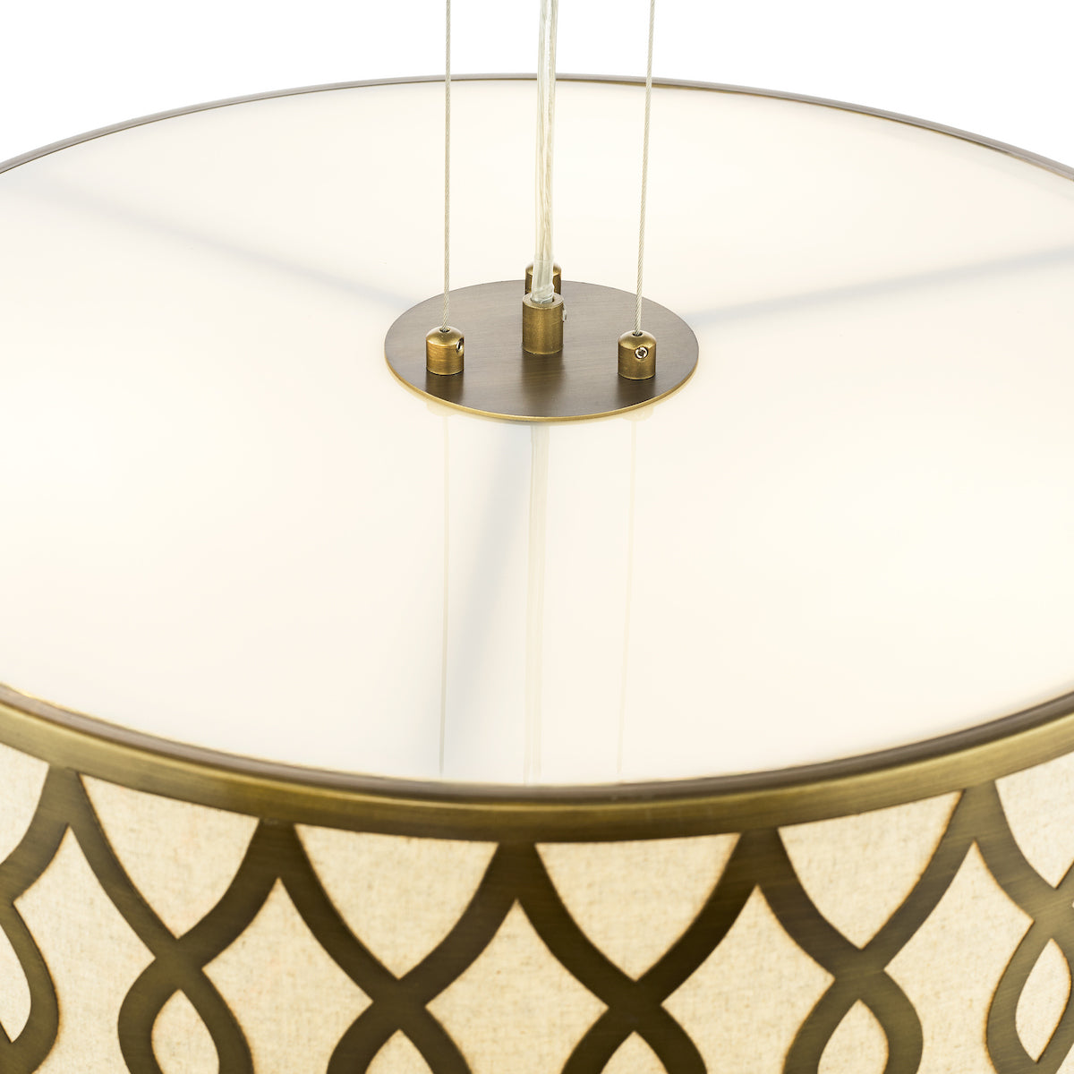 Dar Locryn 4 Light Pendant Brushed Bronze and Taupe