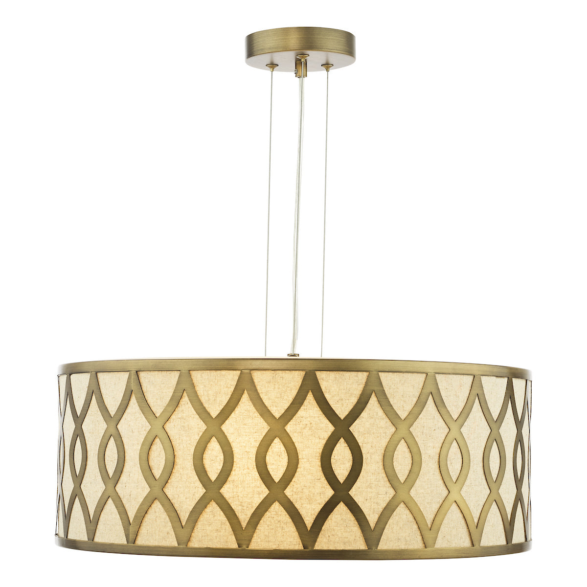 Dar Locryn 4 Light Pendant Brushed Bronze and Taupe