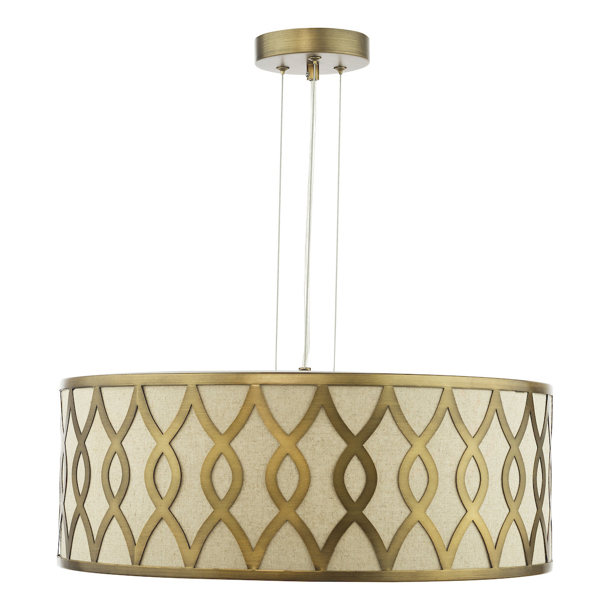 Dar Locryn 4 Light Pendant Brushed Bronze and Taupe