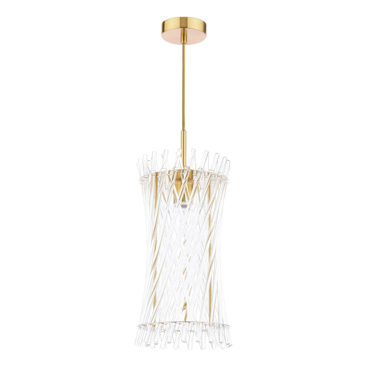 Dar Loire Pendant Natural Brass and Glass