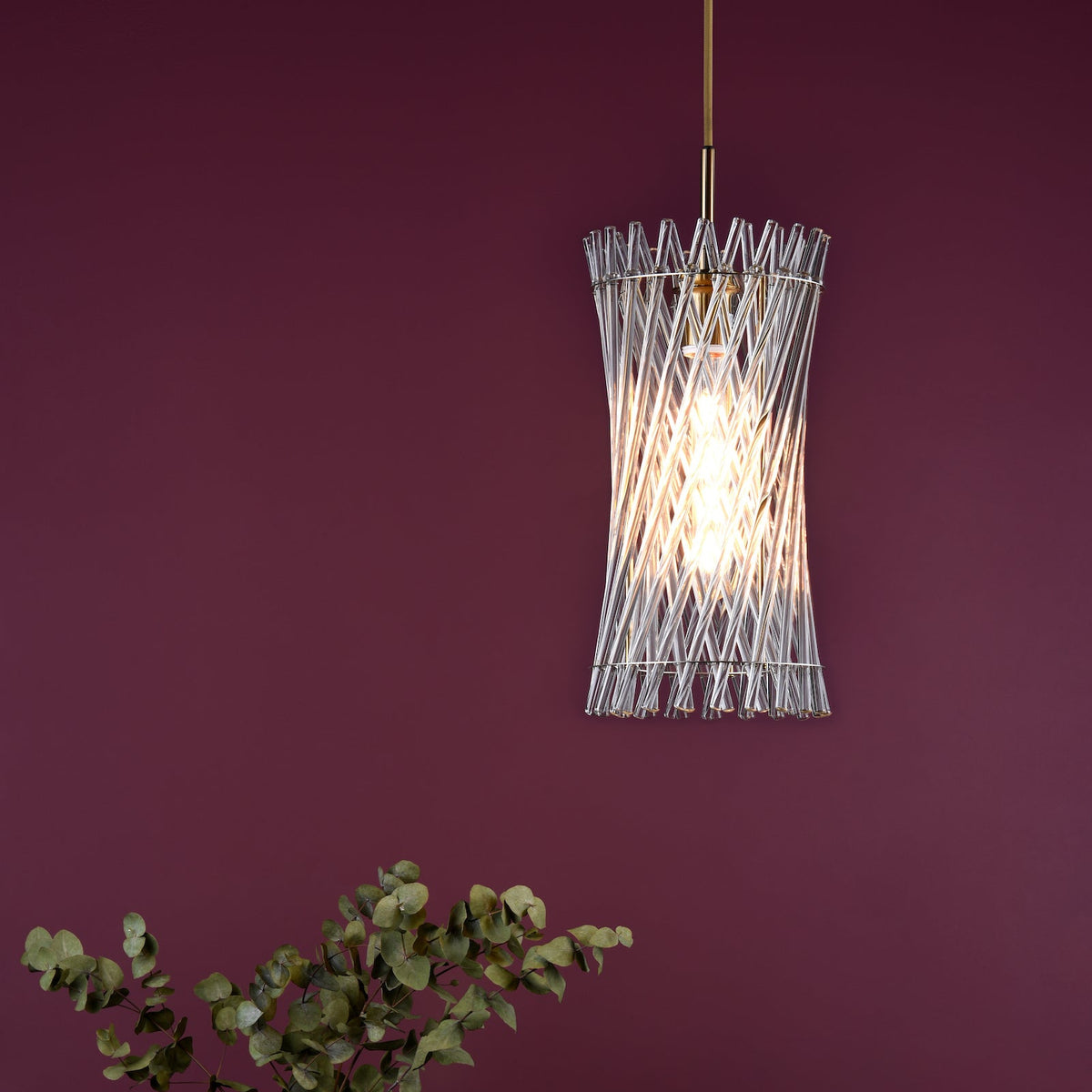 Dar Loire Pendant Natural Brass and Glass