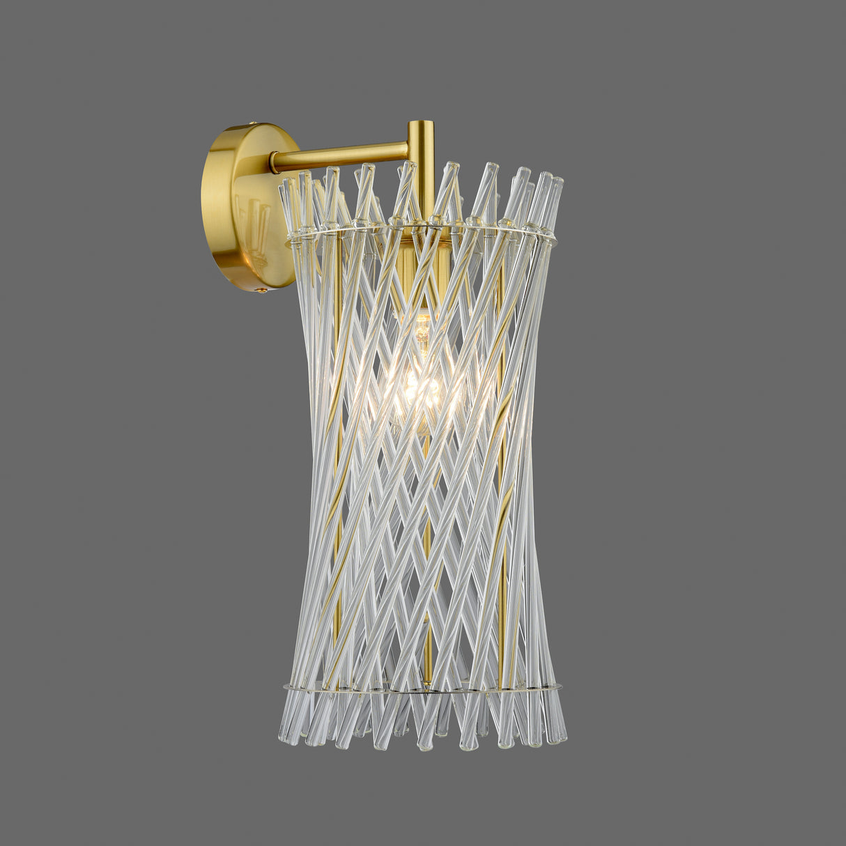 Dar Loire Wall Light Natural Brass and Glass